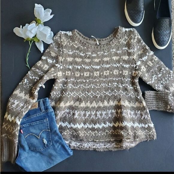 Free People Aztec Thick Sweater - Picture 1 of 10